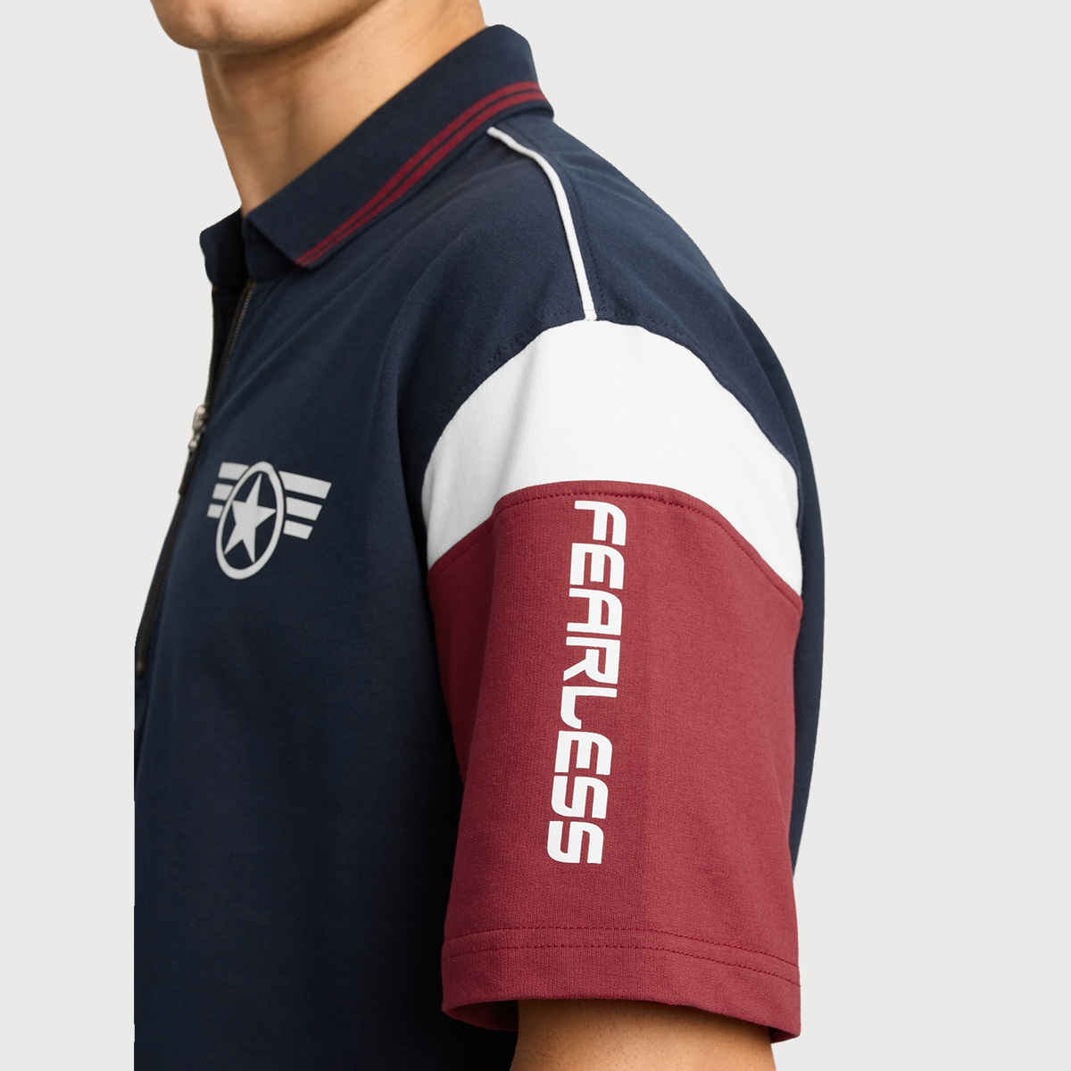 The Souled Store Men s Captain America - Super Soldier Oversized Polos | Navy Blue | M | 218537