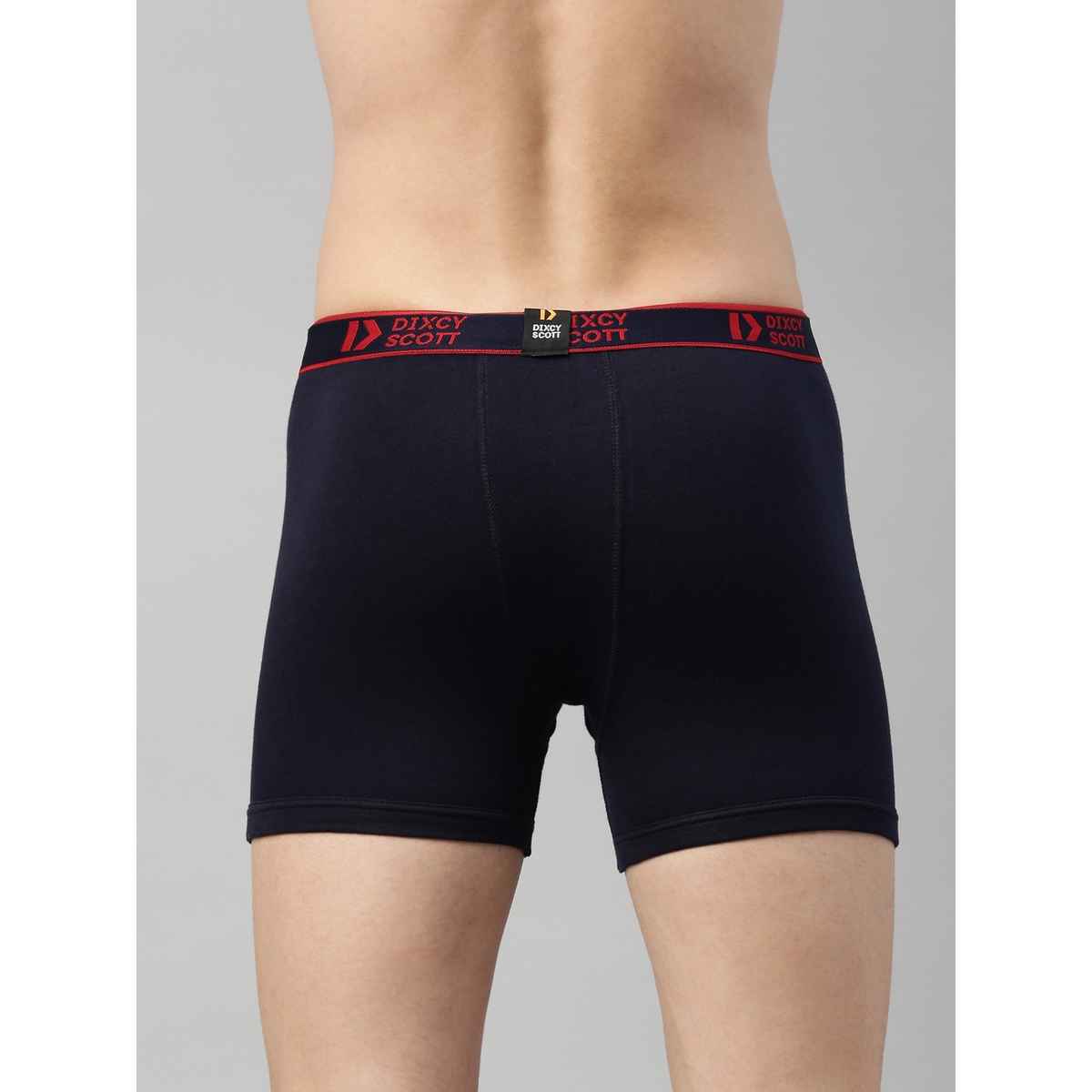 Dixcy Scott Men's Solid 100% Combed Cotton Durable Outer Elastic Trunk | Multicolour - XL