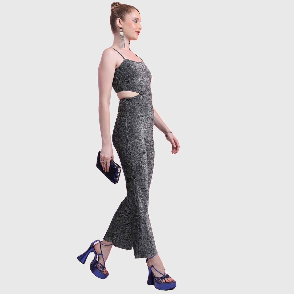 Ketch Women's Self Design Cut-Out Basic Jumpsuit - Buy at ₹303 Online ...