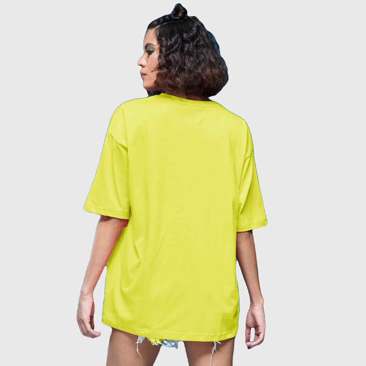 Smartees Womens Oversize Printed T-shirt | WW - 2056 | Lemon | S