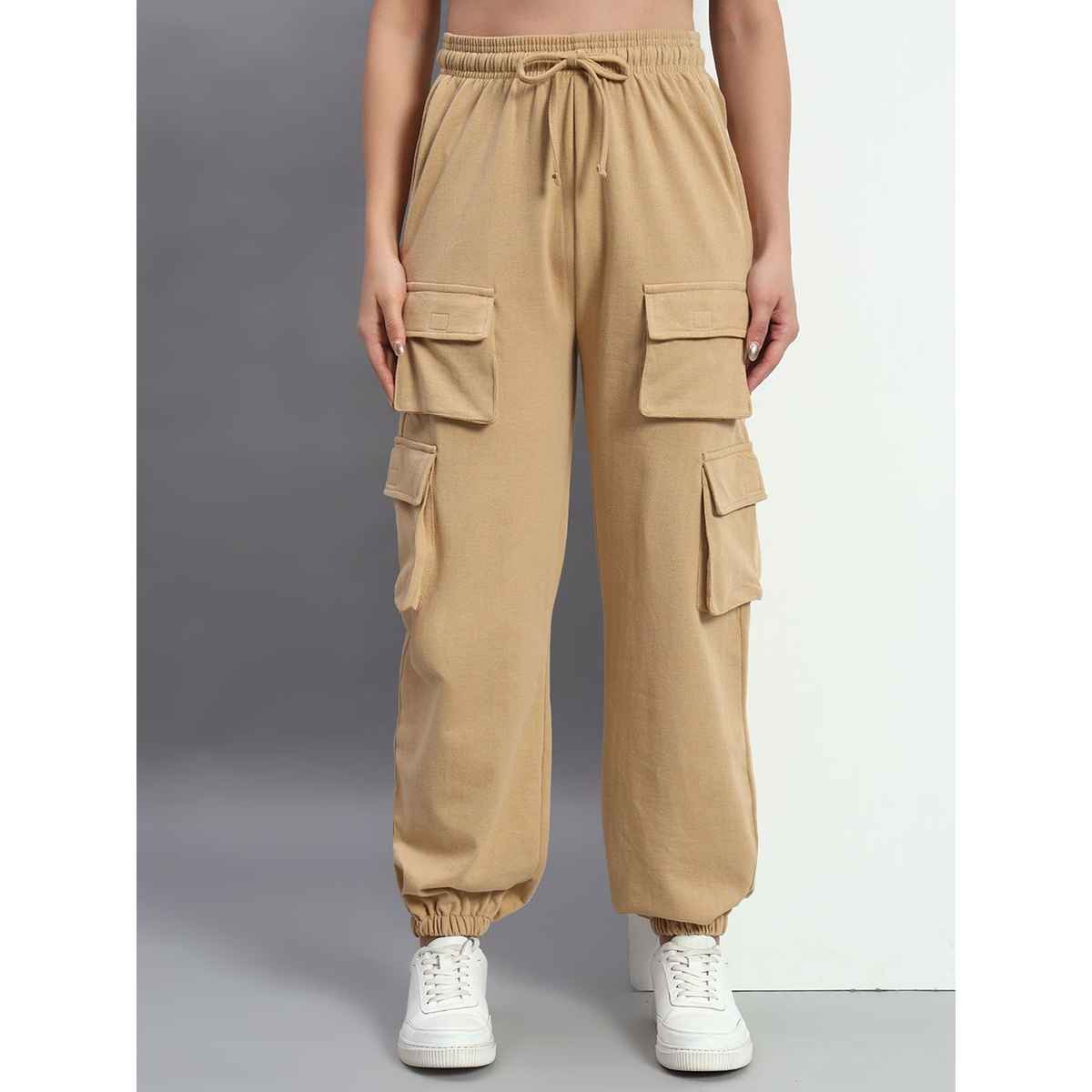 Q-rious Women's SkyTrek Cargo Joggers | LYM-CARGO | Beige - 34