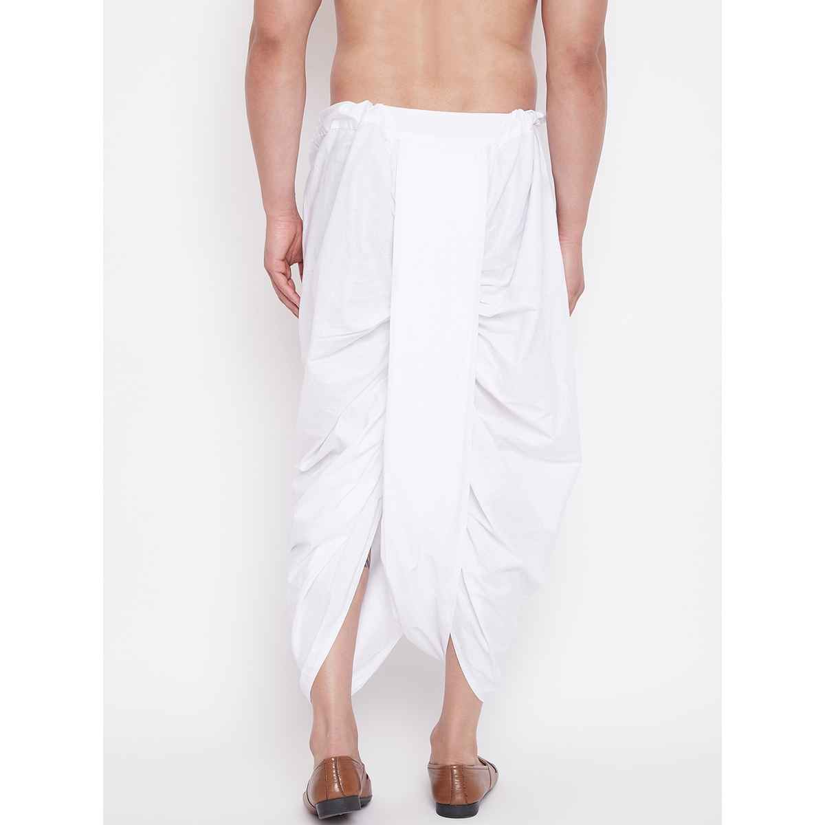 Vastramay Men's Traditional Dhoti | White - S