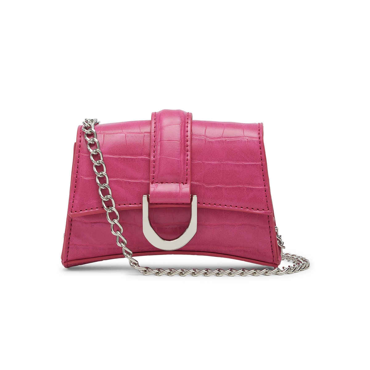 Miraggio Women's Textured PU 2.6 L Crossbody Bag | Pink