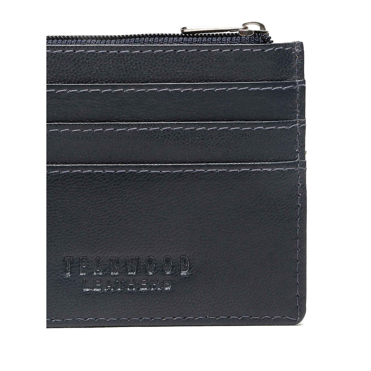 Teakwood Men's Solid Genuine Leather Wallet | Blue - One Size