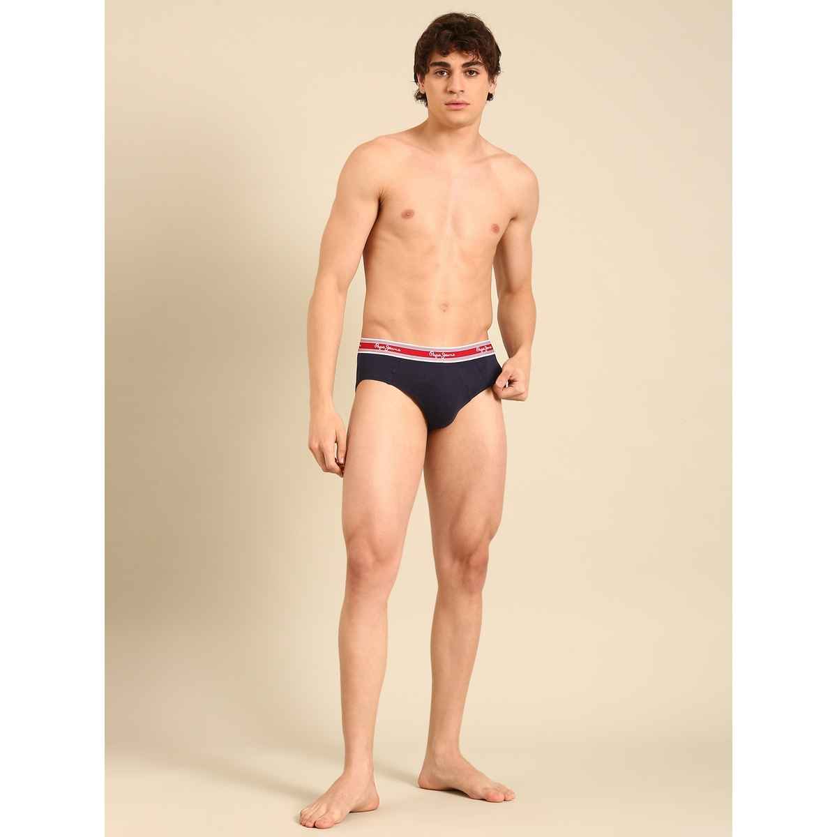 Pepe Jeans Mens True Blue 100% Cotton Solid Brief - Pack of 1 (S) Comfort Fit, Soft Fabric