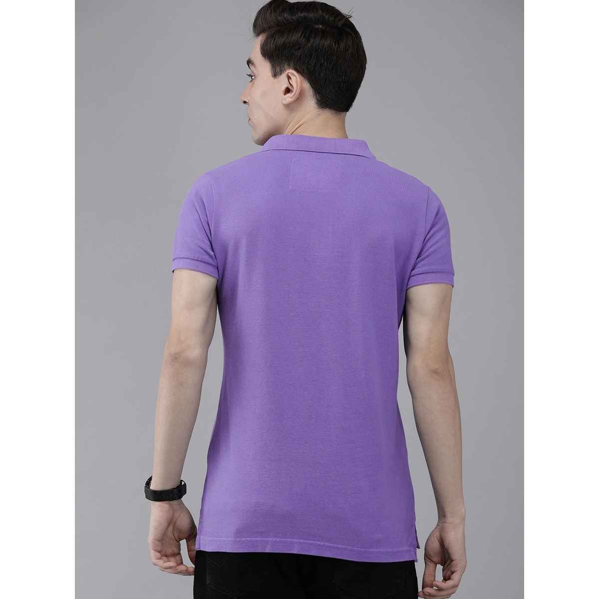 The Bear House Men Slim Fit Core Polo T-shirt - Winkle | Purple | S