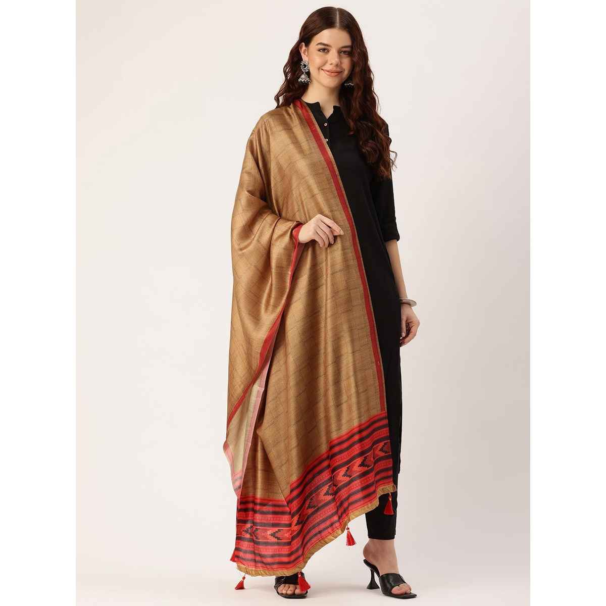 Ishin Golden Cotton Dupatta | 1035