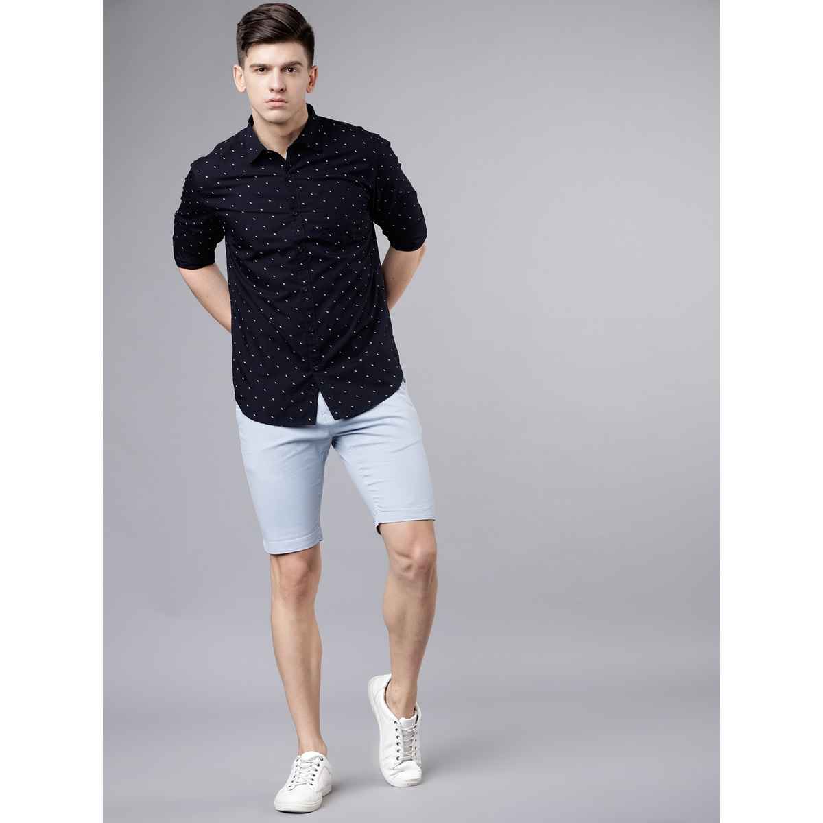 HIGHLANDER Men's Slim Fit Chino Shorts | Blue - 30