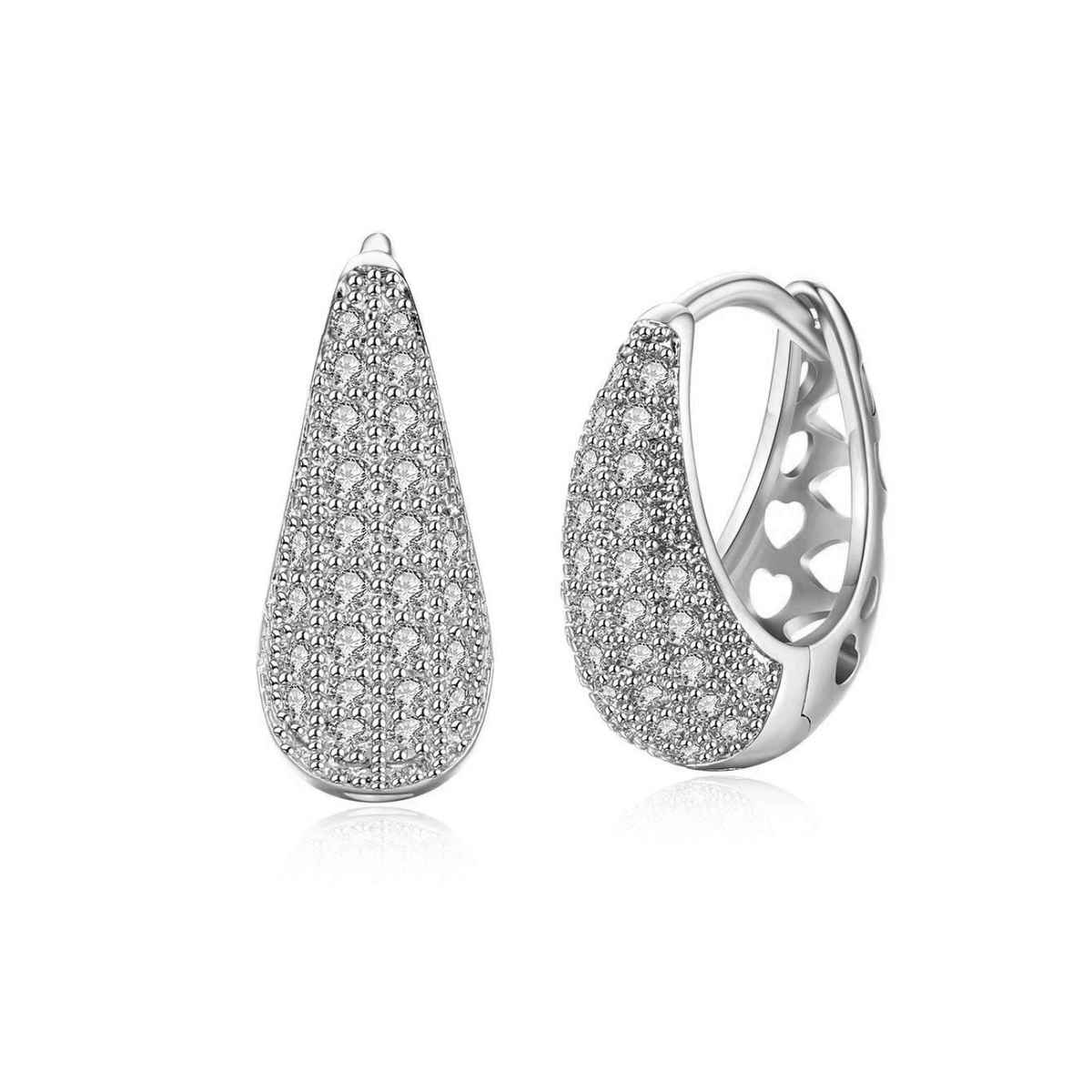 Youbella Jewellery Gold Plated Crystal Earrings For Girls And Women (Style 2 - Silver)(Ybear - 32776)