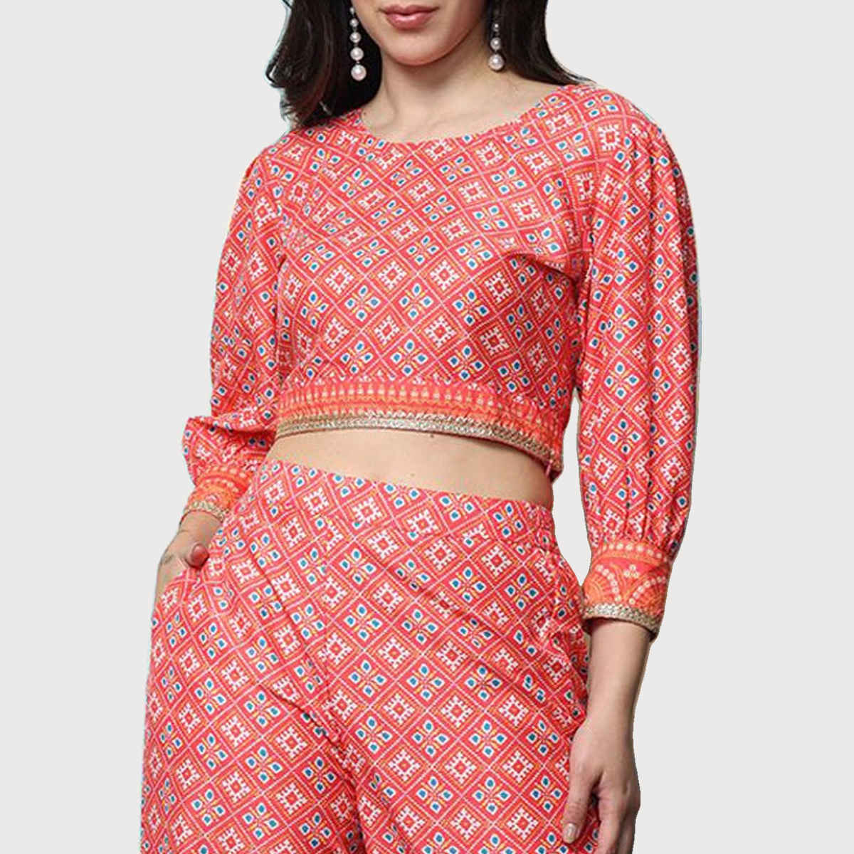 Ishin Women's Light Pink Co-rd Sets - M INWCSS24298 | PN