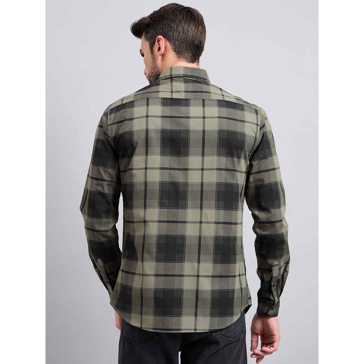Style Quotient Men Cotton Checks Shirt | M | SS24SQFLECKERED - Green