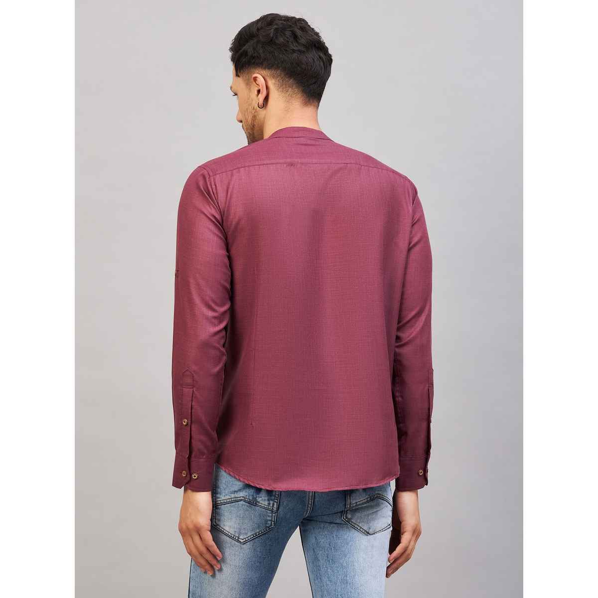 Vastramay Men's Cotton Blend Short Kurta for Eid | Purple - L