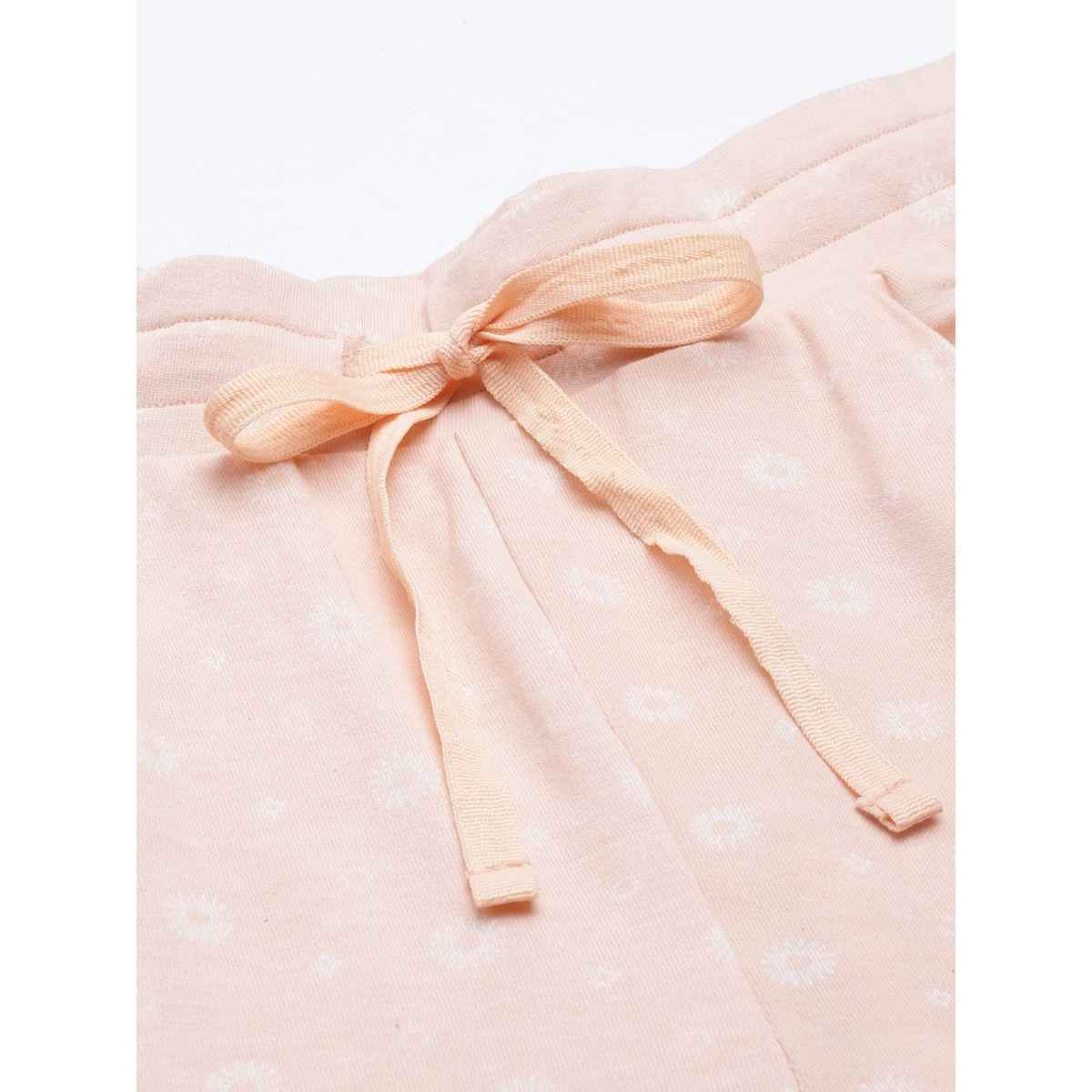 Enamor Essentials EC16 Women s Aop-Soft & Drapey All Over Printed Lounge Capri Set | Pink | 2XL