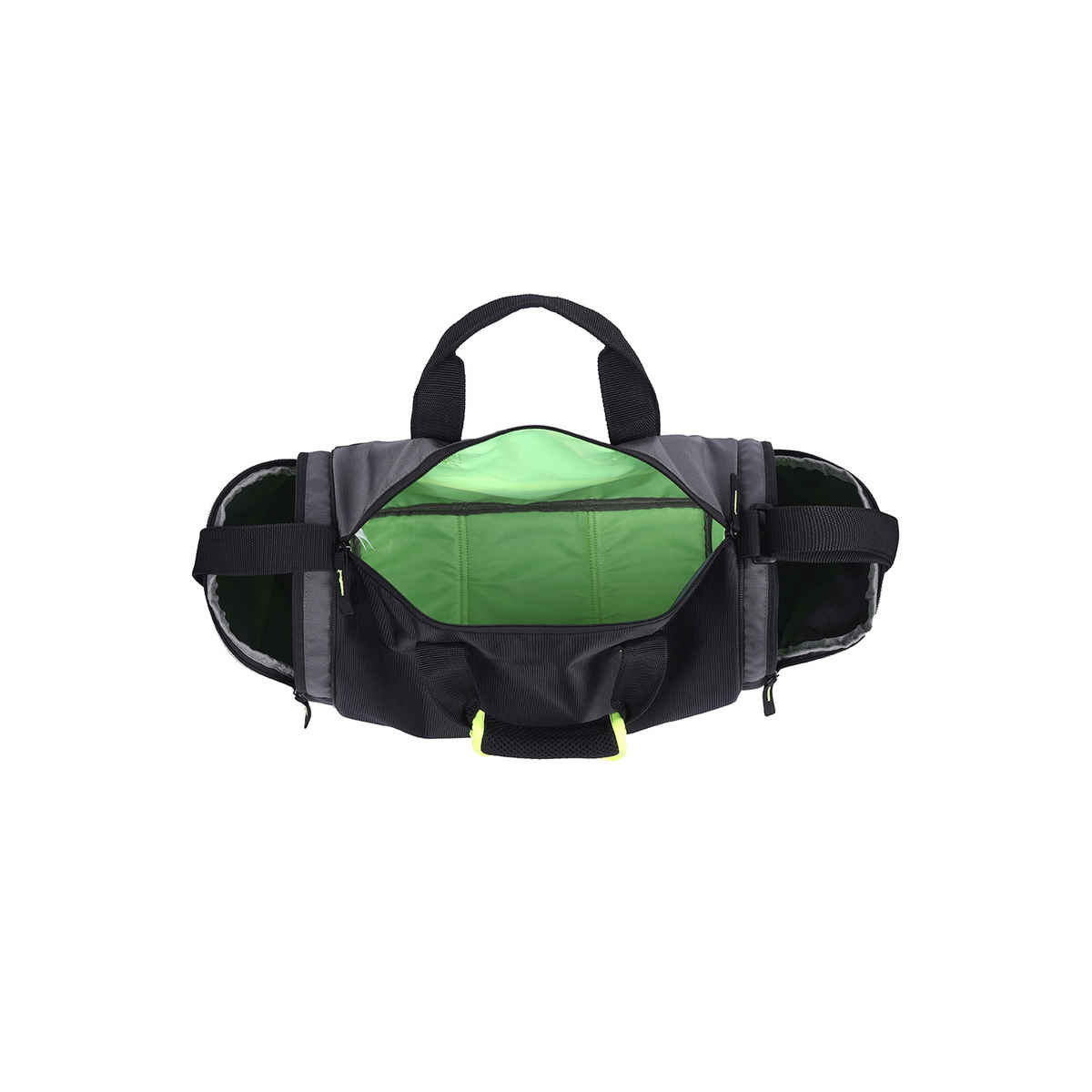 Gear Unisex Solid Polyester 22 L Top Handle Duffle Bag | Black and Grey