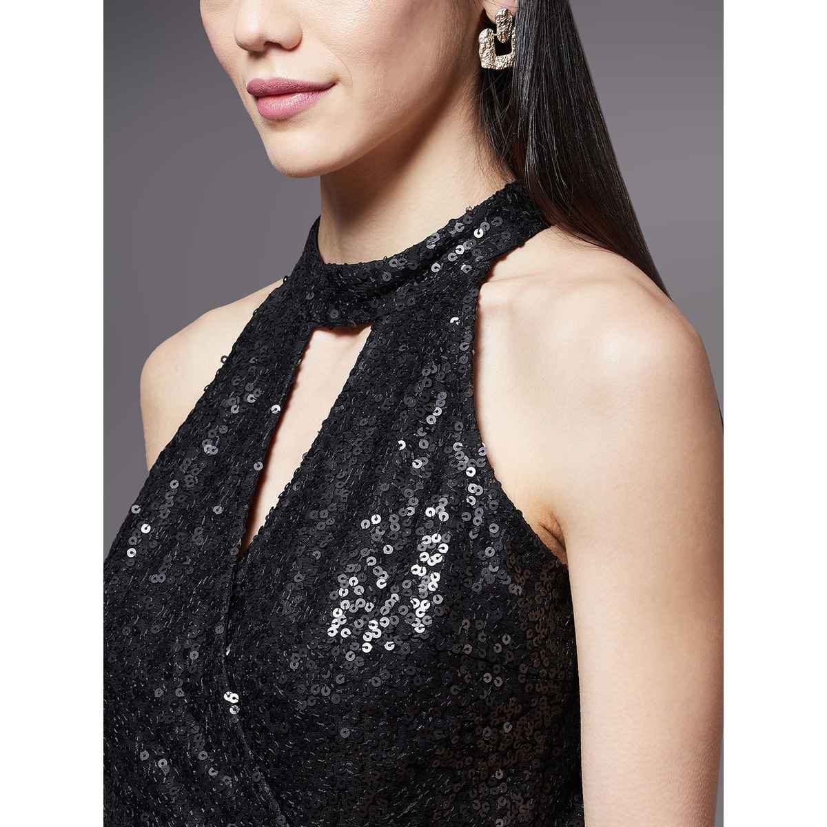 Miss Chase Georgia On My Mind Drapped Dress | Black | XL