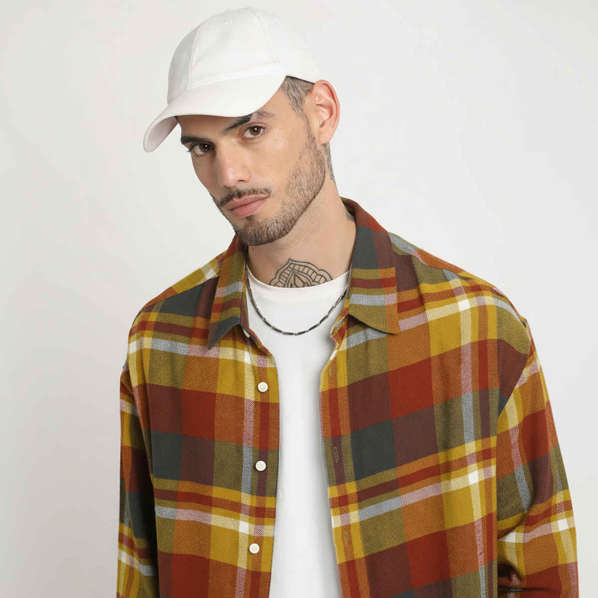 THE BEAR HOUSE Men's Checked Regular Fit Cotton Casual Shirt | TBH-MELA-MC | Multicolour - S
