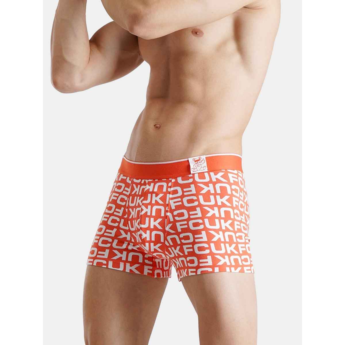 Fcuk Flex Newbold | Men s Printed Trunks Pack of 2 | Black Aop | Flame | M