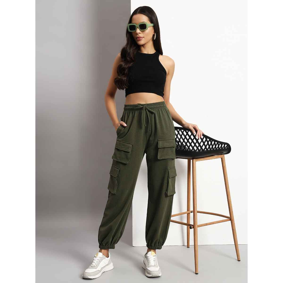 Q-rious Women's SkyTrek Cargo Joggers | LYM-CARGO | Olive - 30