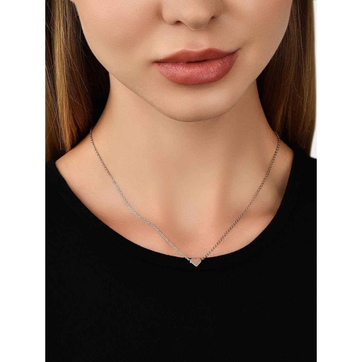 Accessorize London Women's Rose Gold Solid Heart Pendant Necklace