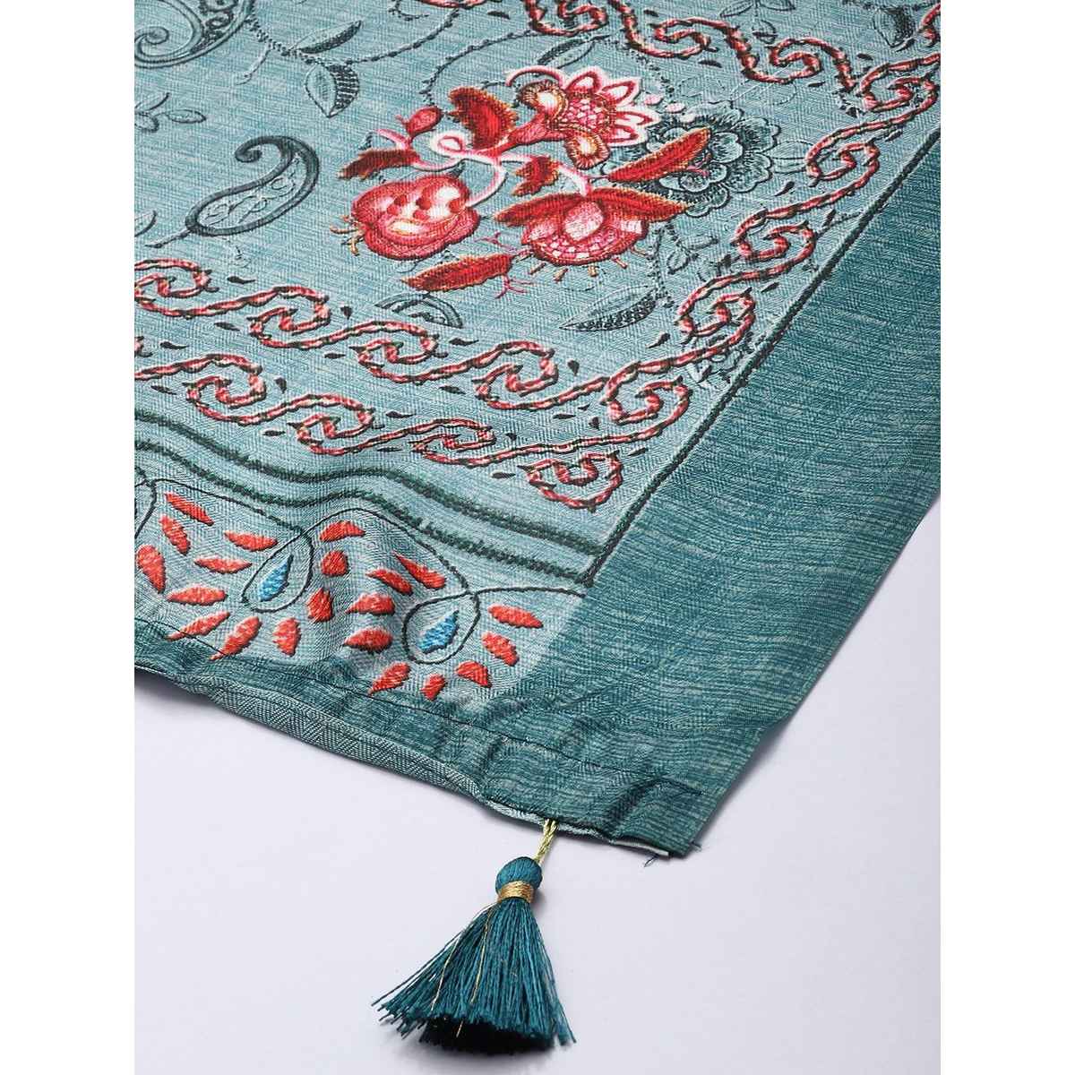 Ishin Sea Green Cotton Dupatta | 1029