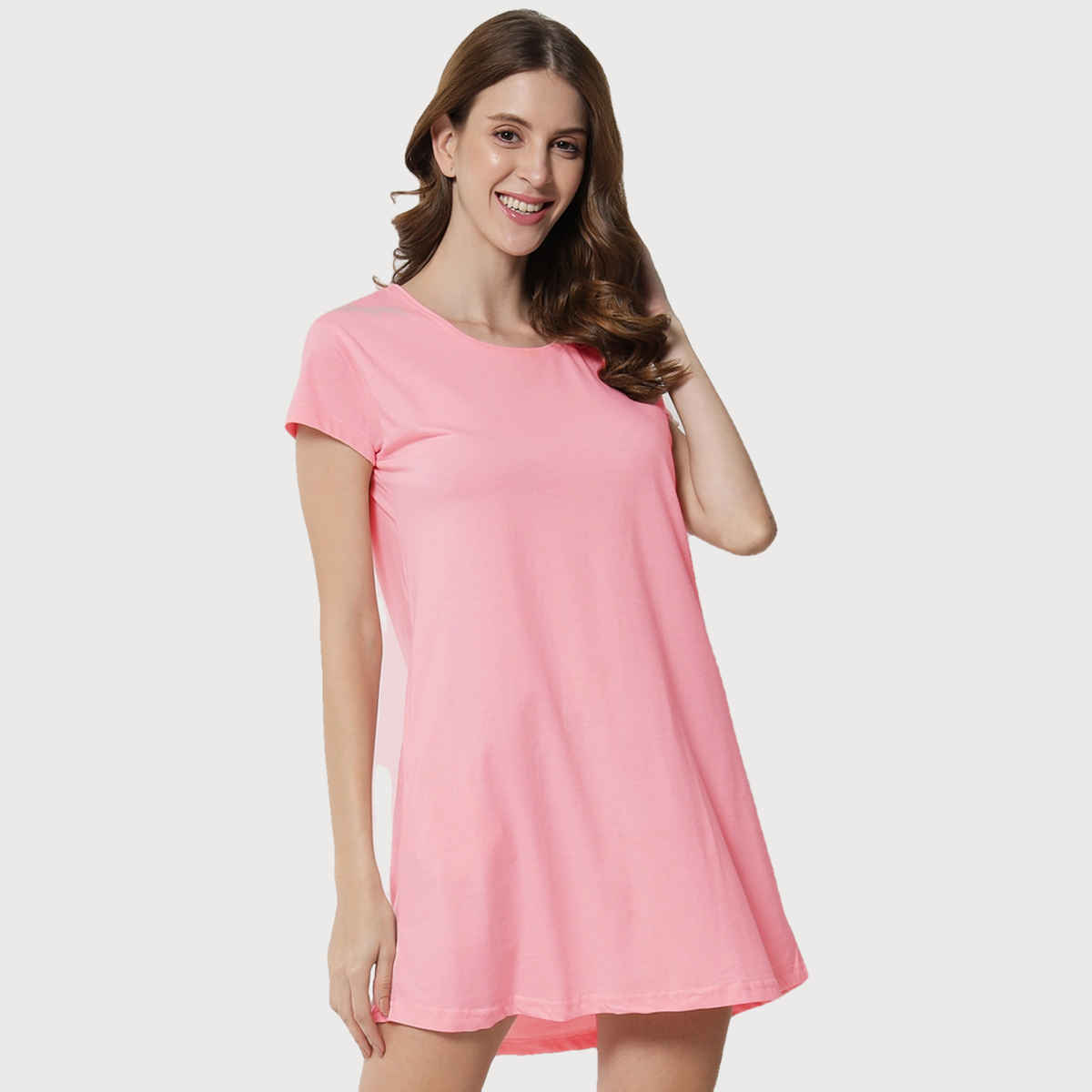 Fflirtygo Women's Cotton Sleep Tees Loungewear Gsn Pink | XL