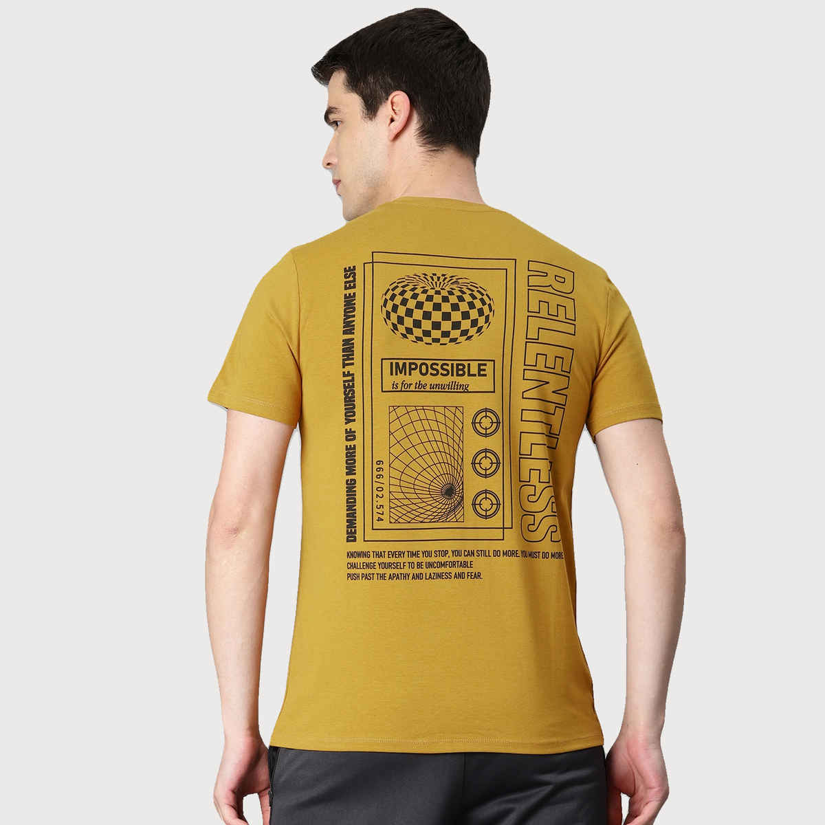 Alcis Men's Cotton Lycra Tee | Mustard | M