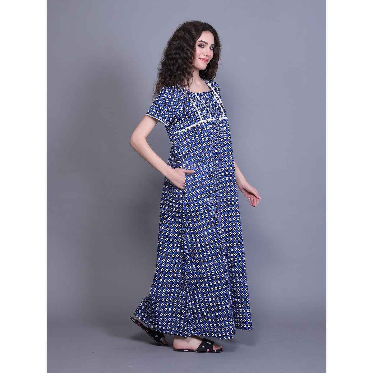 Evolove Women's Nighty Blue LNGCO3299BL-XL