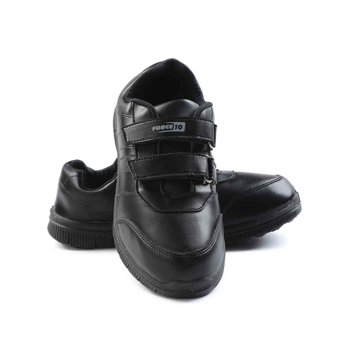 Liberty Force 10 Non Lacing Uniform School Shoes For Kids (8-8.5 Years) | Black - UK 2