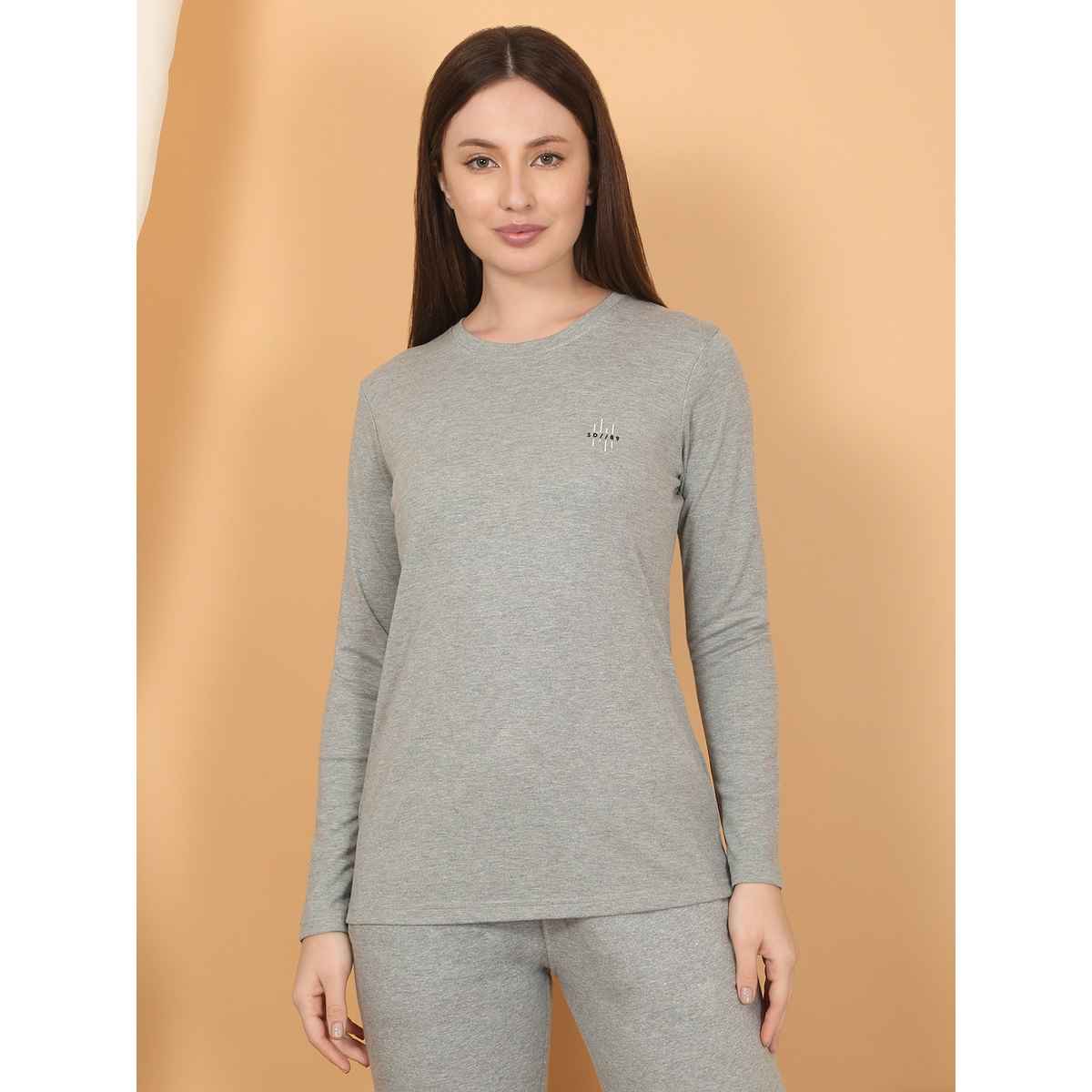 Sweet Dreams Women Solid T-shirt | Grey Mel - XL