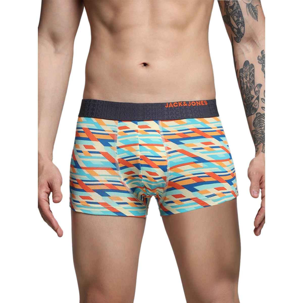 JACK & JONES Men's Race Trunk | Pack of 2 | Multicolor Cloud Dancer - M