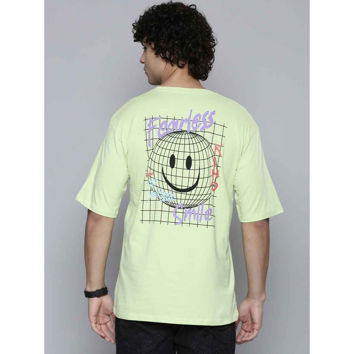 Smartees Men's Printed T-shirt | Neon Green - XL