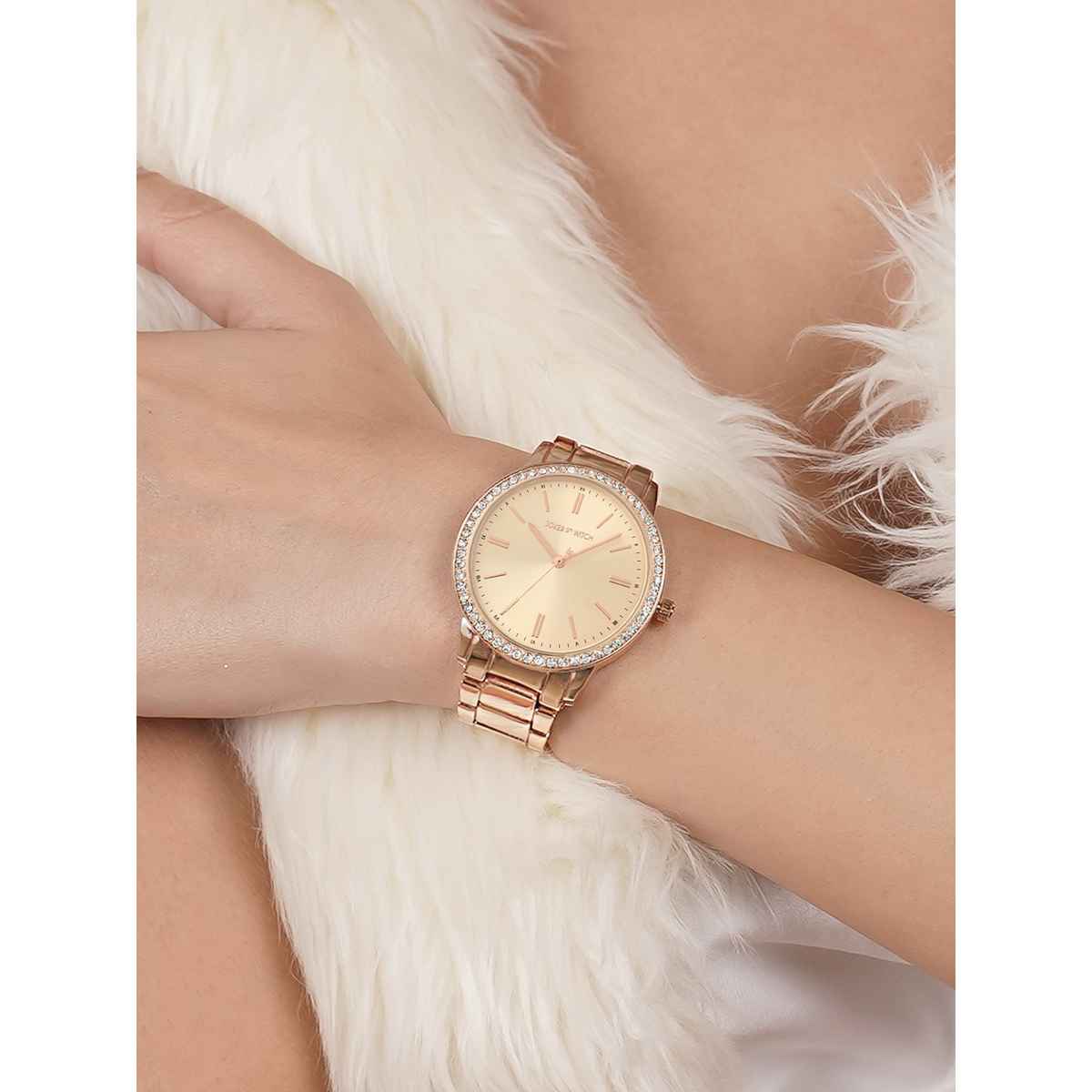 Joker & Witch Women's Alloy Chrono Watch | Rose Gold