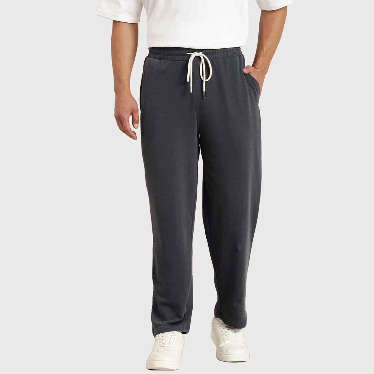 Dillinger Men's Lightweight Relaxed Fit Baggy Knitted Track Pants | Grey - L