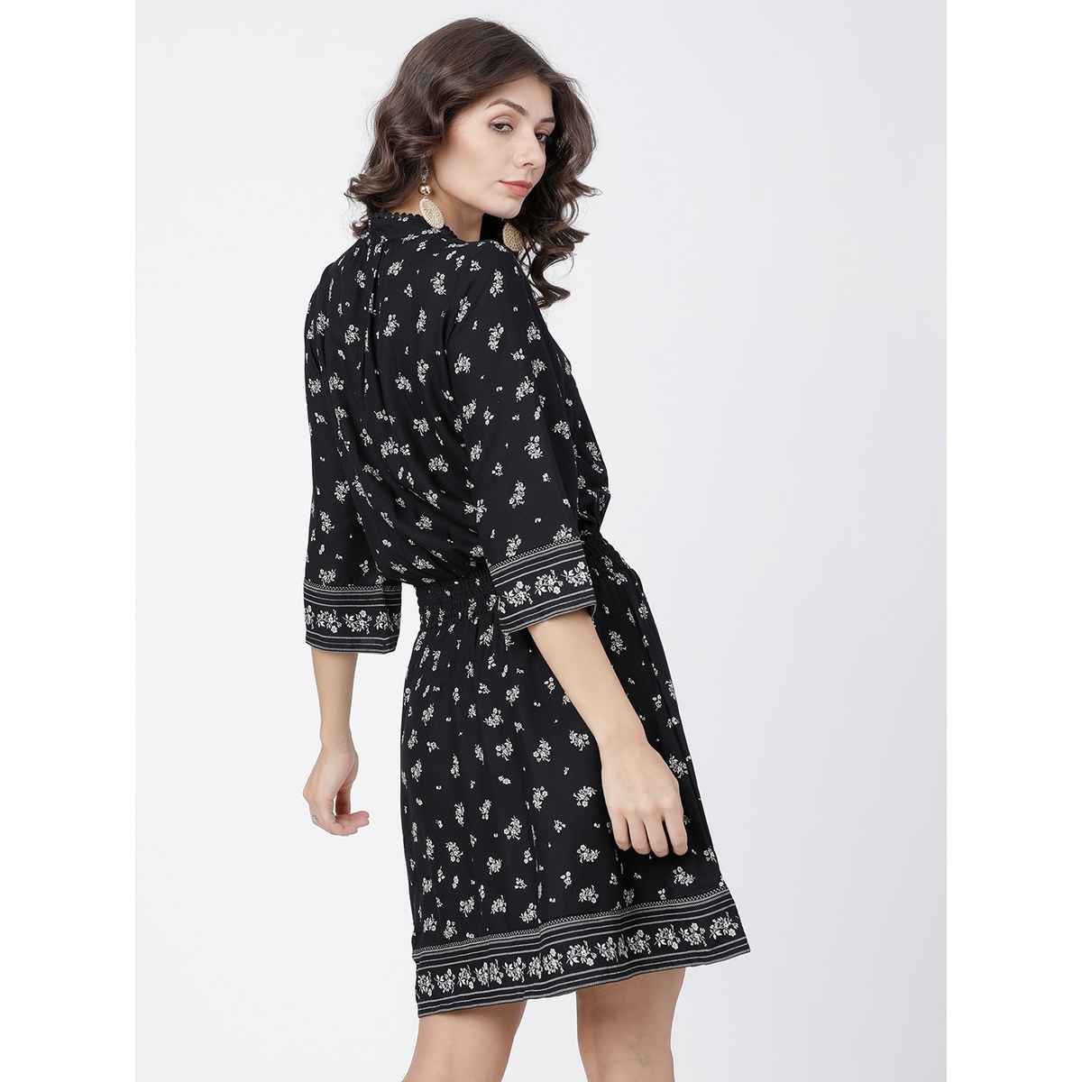 Tokyo Talkies Women's Printed A-Line Dress | Multicolour - M