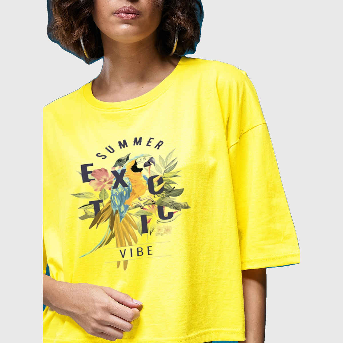 Smartees Womens Oversize Printed T-shirt | WW - Boxy - 3003 | Lemon | S