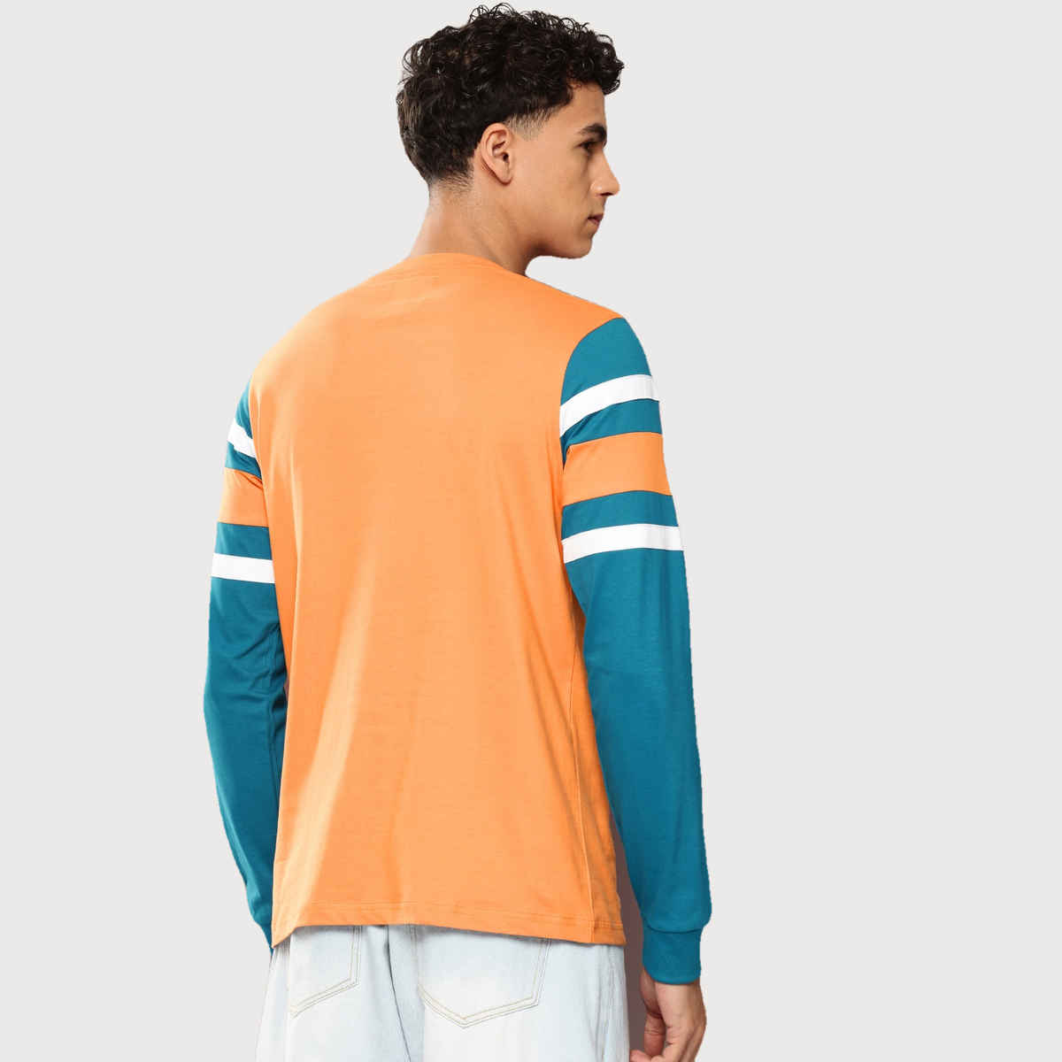 Dillinger Men's Pure Cotton Long Sleeves Casual T-shirt | Orange - M