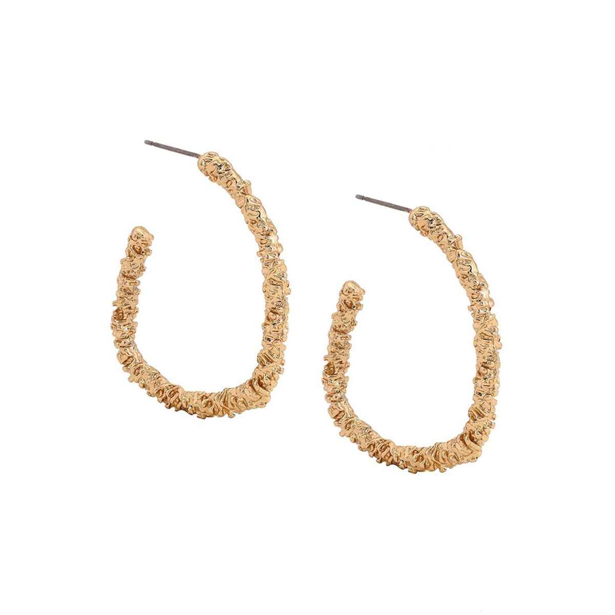 Priyaasi Gold Plated Shimmer Hoop Earrings