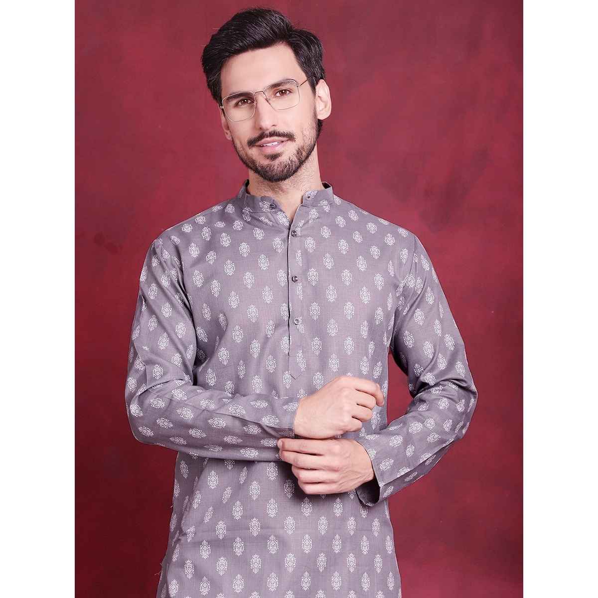 Jompers Men's Kurta | Ko 650 | Dark Grey - L