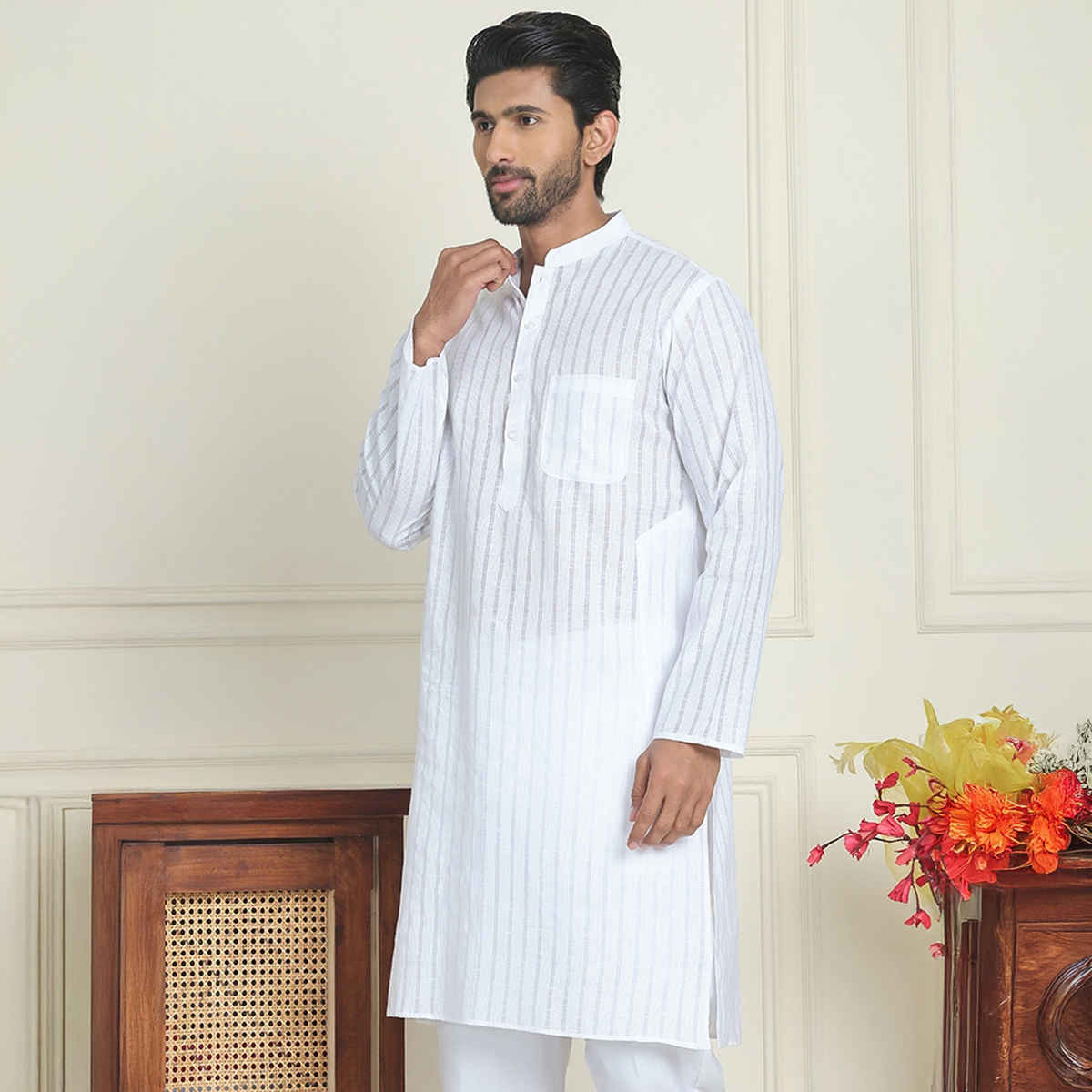 Jompers Men's Kurta | White - XL