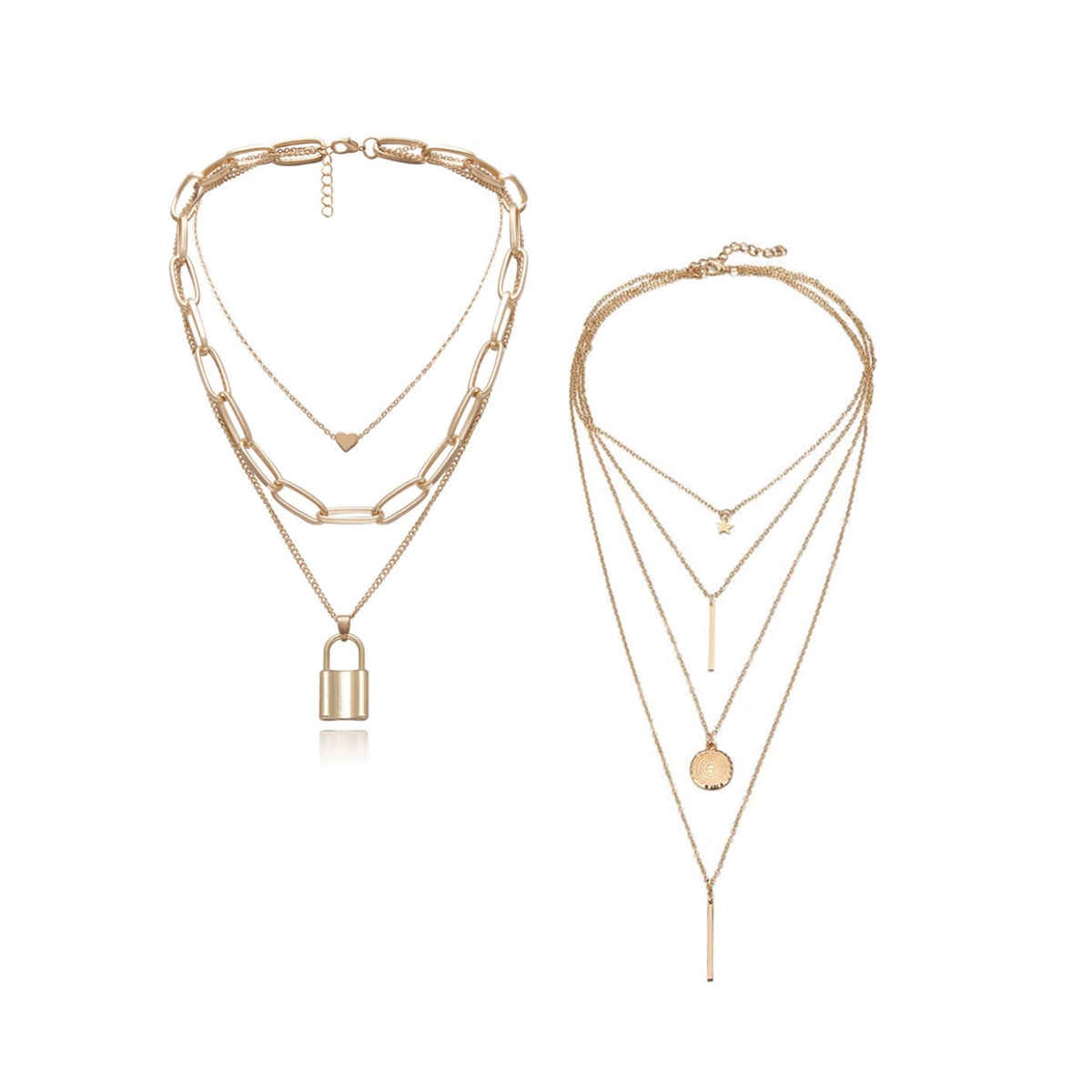 Youbella Jewellery Stylish Combo Of Two Necklace Chains For Women And Girls(Ybnk - 5924)