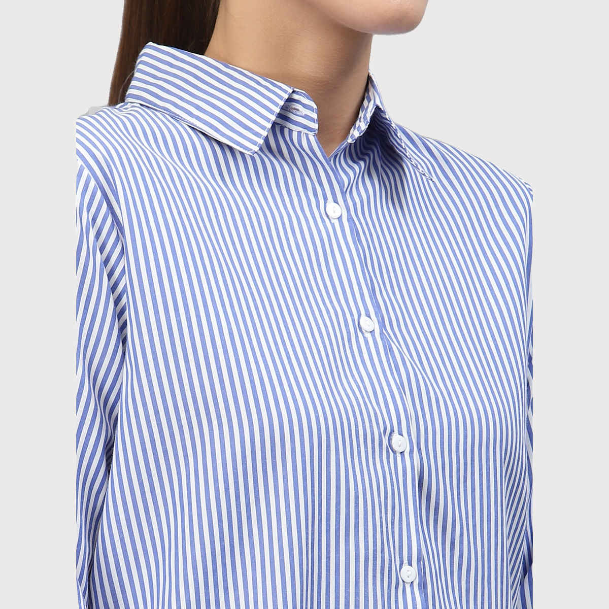 Style Quotient Women Blue Striped Shirt | XL | AW22SQLYRA - Blue White