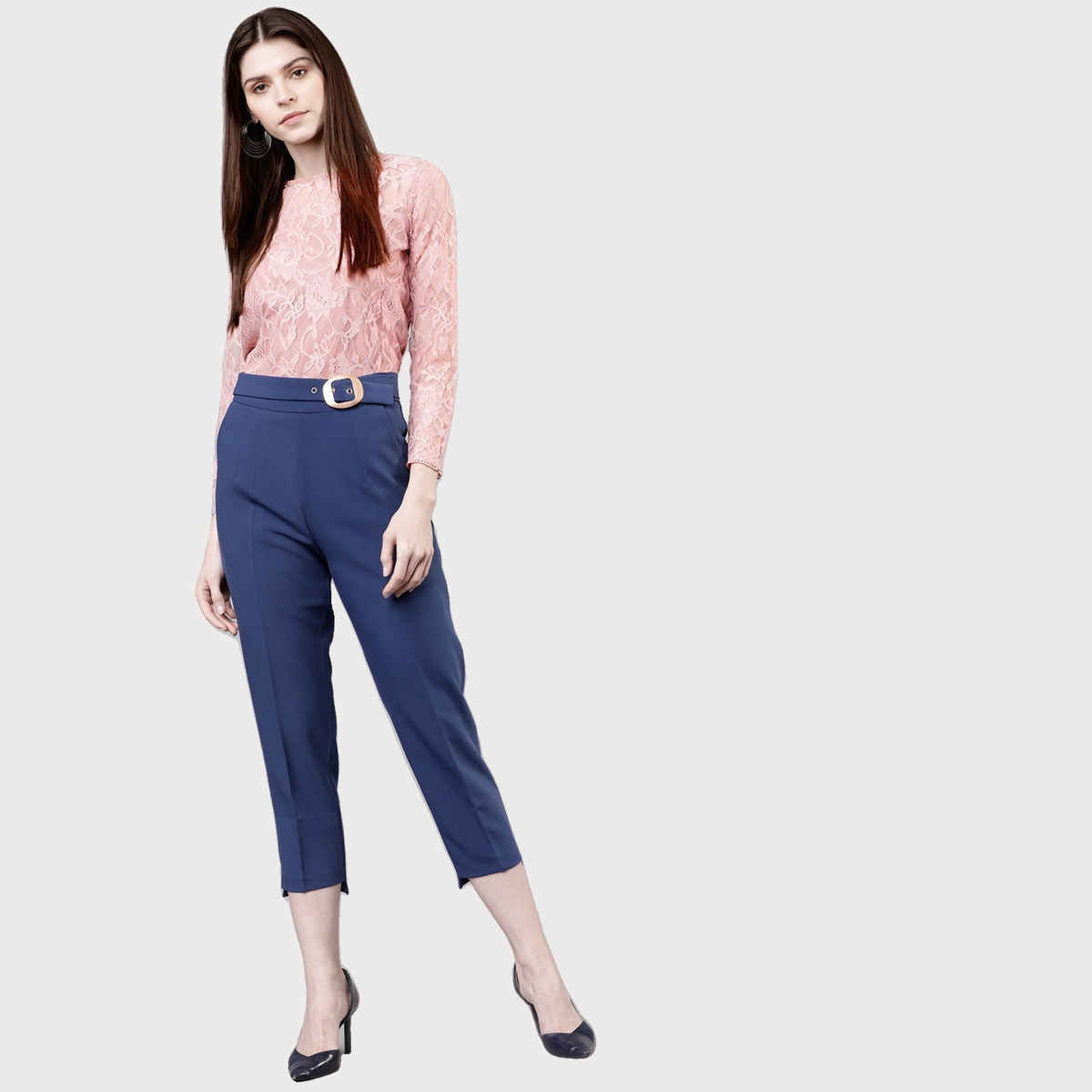 Tokyo Talkies Women's Self Design Top | Pink - L