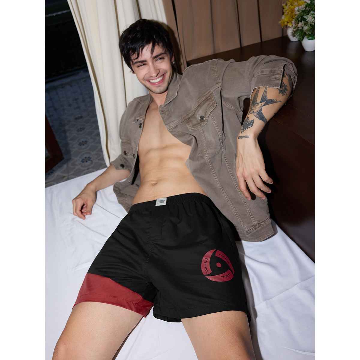 The Souled Store Men s Naruto - Itachi Boxer Shorts | Black | M | 247305