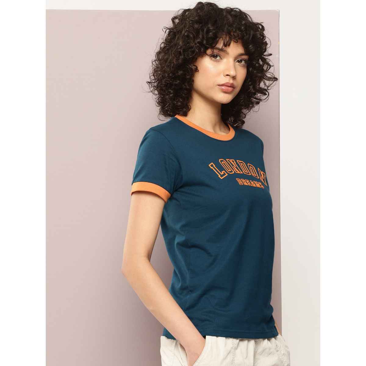 Dillinger Women's Regular Fit Short Sleeve Printed T-shirt | Blue - M