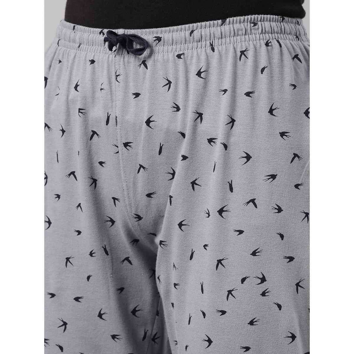 Kryptic Women s Pure Cotton Printed Capri | Grey | S