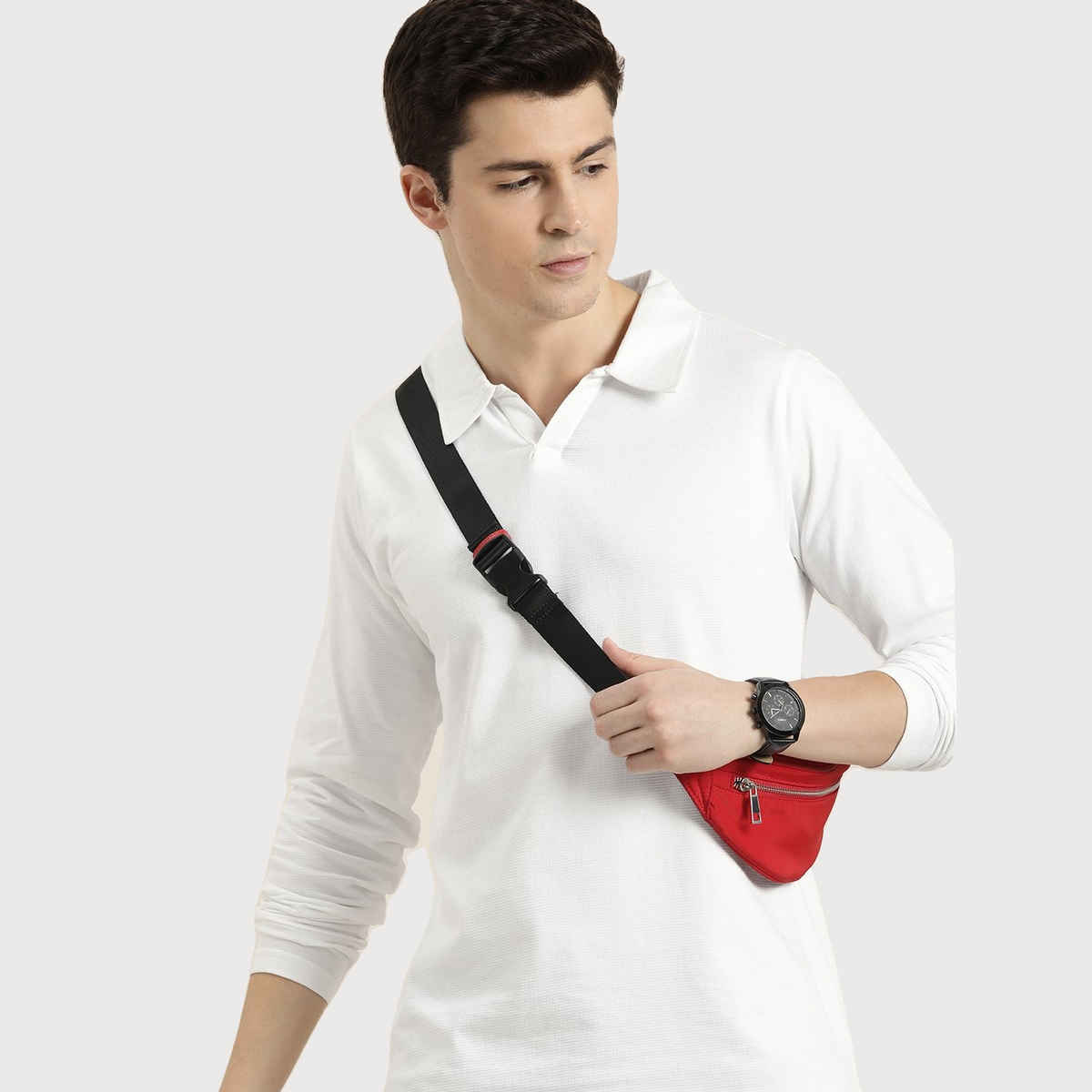 Dillinger Men's Polo T-shirt Long Sleeve Pure Cotton | White - L