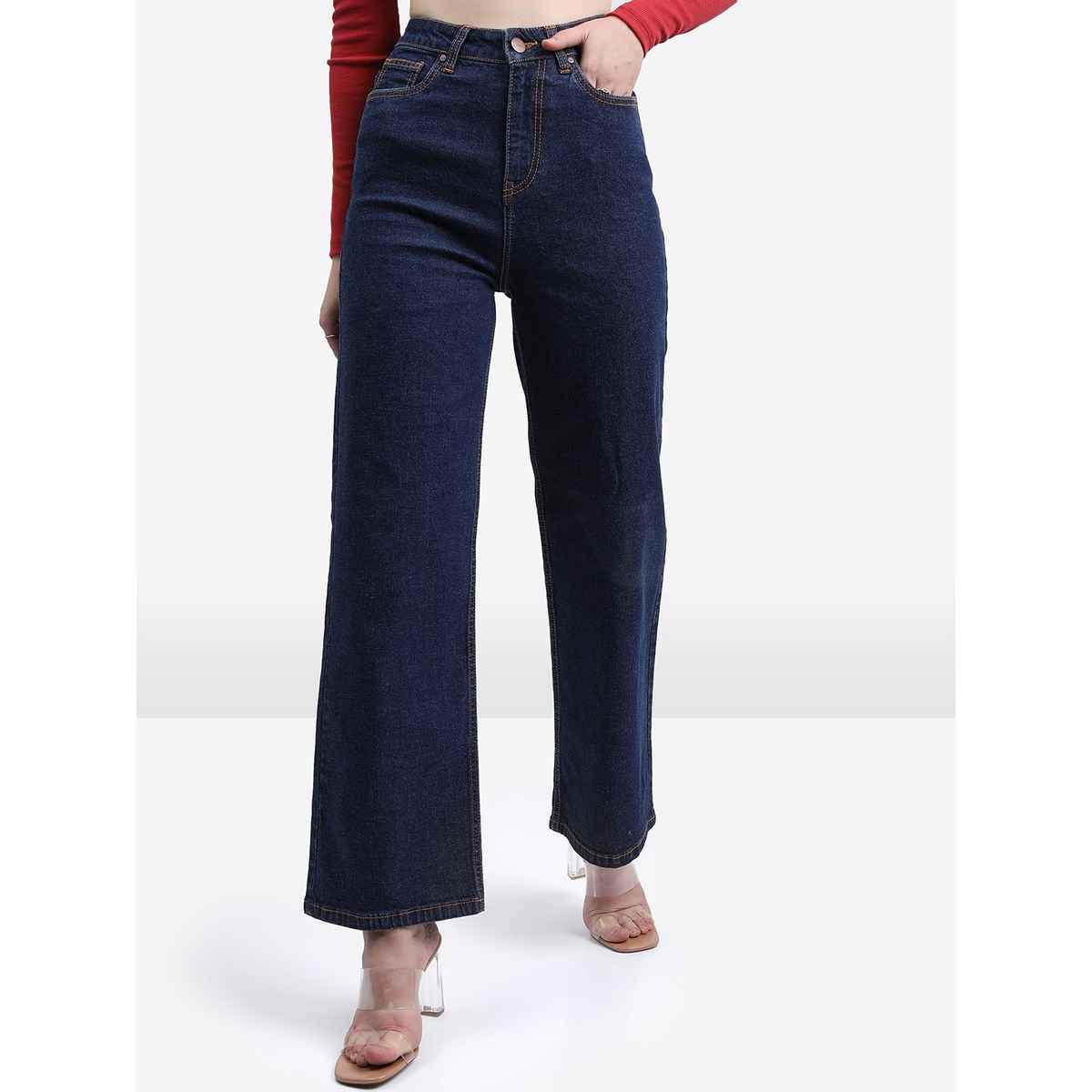 Ketch Women Flared High Rise Stretchable Jeans | Blue | 34