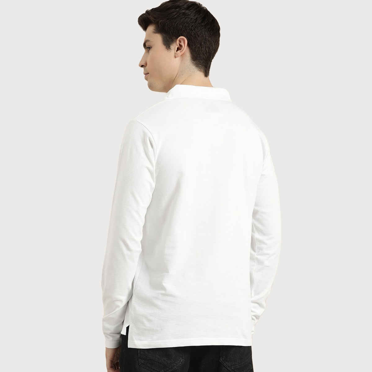 Dillinger Men's Polo Collar Pure Cotton Long Sleeve T-shirt | White - 2XL