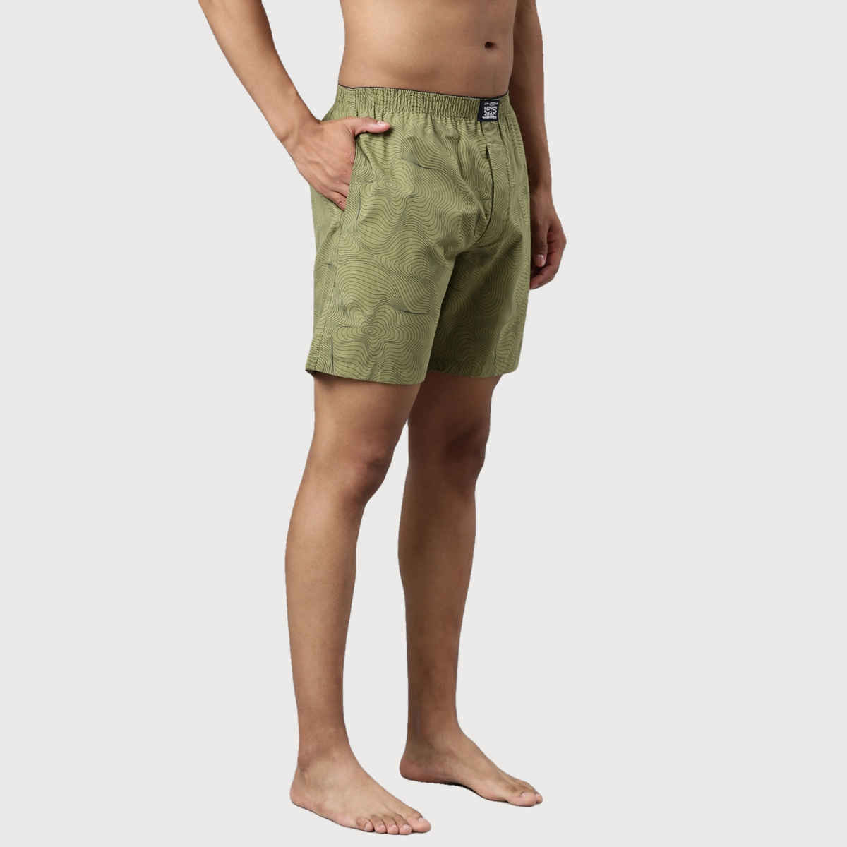 Levi's Men Printed Cotton Woven soft Boxer Shorts | Side Pocket | Concentrics - XL