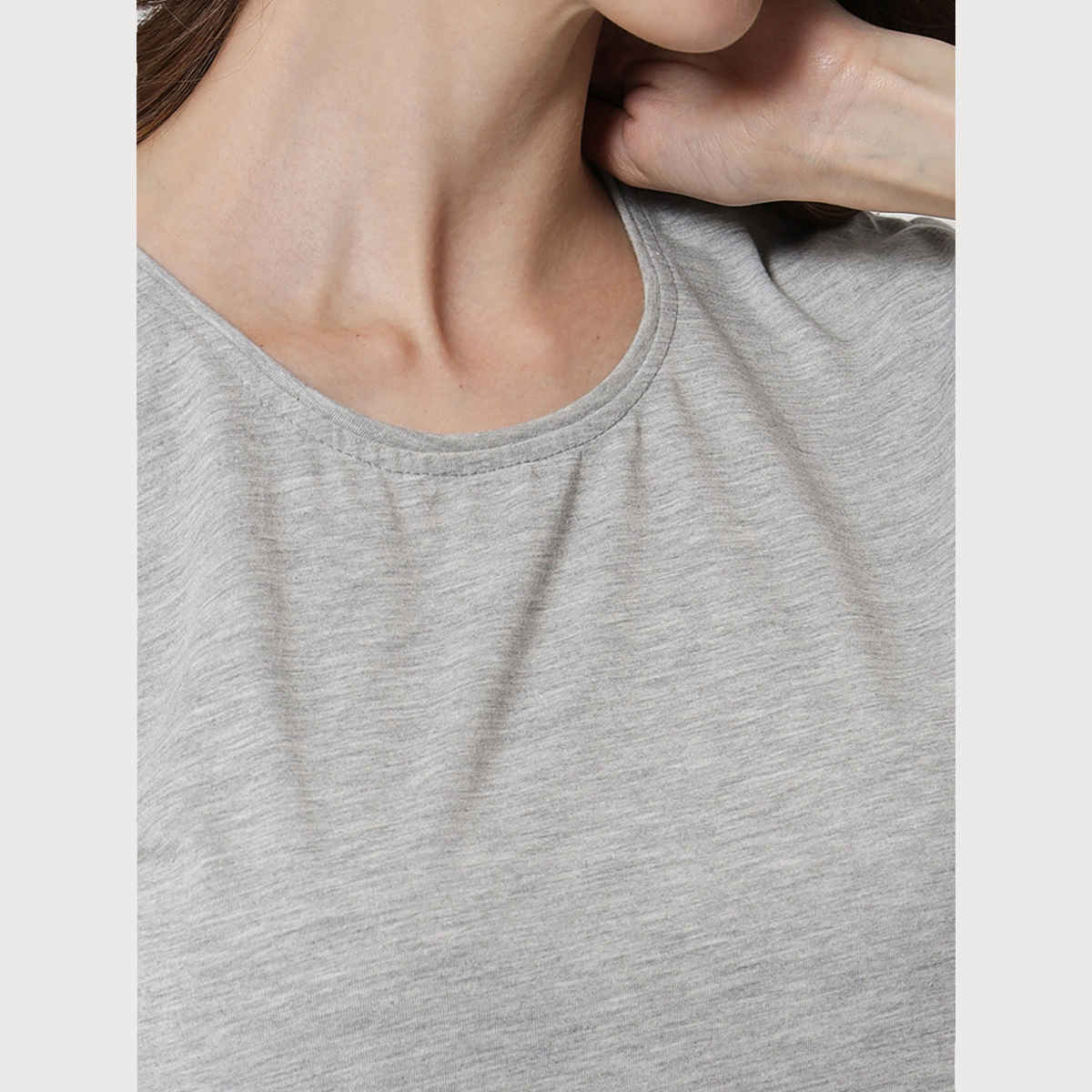 Fflirtygo Women's Cotton Sleep Tees Loungewear Gsn Grey | L